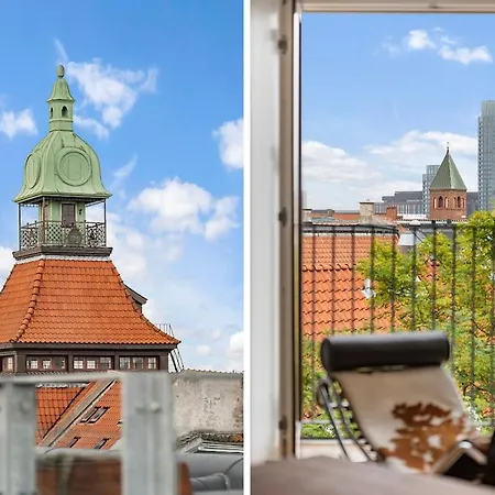 Elegant Penthouse With Rooftop Terrace In Cph Daire Kopenhag